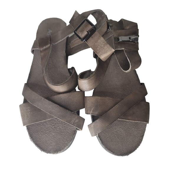 Antelope NWOT Women's Strappy leather Sandals ankle sz 6.5 light try on wear - Picture 5 of 8